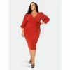 Buxom Couture Everyday Wrap Midi Dress Dresses & Jumpsuits Rust