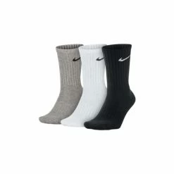 Nike Unisex Adult Crew Socks Set (Pack Of 3) White/black/gray