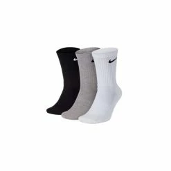 Nike Unisex Adult Cushioned Crew Socks Gray/white/black