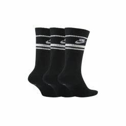 Nike Unisex Adult Everyday Essential Stripe Crew Socks (Pack Of 3) Black/white