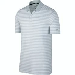 Nike Mens Dry Victory Stripe Polo (Pure Platinum/White/Black) Tops