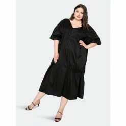 Buxom Couture Voluminous Poplin Midi Dress Dresses & Jumpsuits Black -Nike Shop unnamed file 120