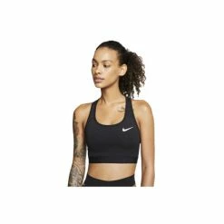 Nike Shop 11 Nike Womens/Ladies Swoosh Sports Bra (White/Black) Activewear