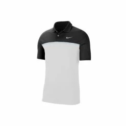 Nike Mens Victory Colour Block Polo Shirt (Black/White/Sky Grey) Tops