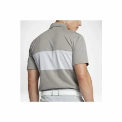 Nike Mens Breathe Color Block Short Sleeve Polo Shirt (Carbon Heather/Birch Heather/White) Tops -Nike Shop unnamed file 1281