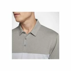 Nike Mens Breathe Color Block Short Sleeve Polo Shirt (Carbon Heather/Birch Heather/White) Tops -Nike Shop unnamed file 1282