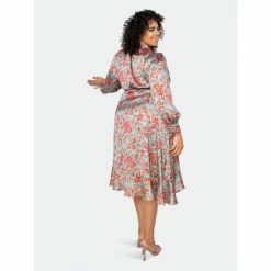 Buxom Couture Floral Satin Wrapped Dress Dresses Green Floral -Nike Shop unnamed file 135