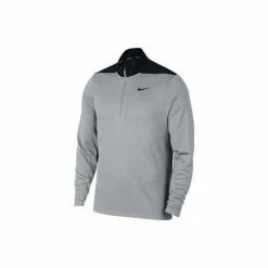 Nike Mens Dry Half Zip Golf Top (Wolf Grey/ Pure Platinum/ Black/ Black) Tops