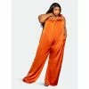 Buxom Couture Satin Tie Shoulder Jumpsuit Jumpsuits & Rompers Rust -Nike Shop unnamed file 14