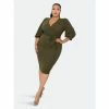 Buxom Couture Everyday Wrap Midi Dress Dresses & Jumpsuits Olive Green
