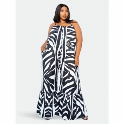 Buxom Couture Animal Print Flutter Hem Jumpsuit Jumpsuits & Rompers White