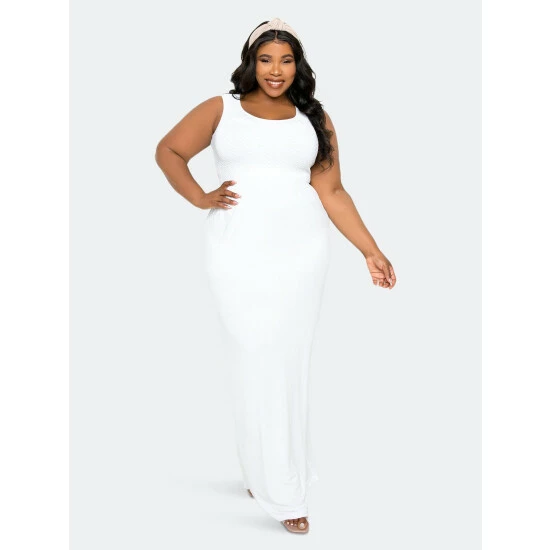 Buxom Couture Seamless Tank Dress Dresses & Jumpsuits White 5 Buxom Couture Seamless Tank Dress Dresses & Jumpsuits White - Image 3