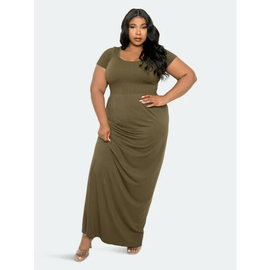 Buxom Couture Seamless T-shirt Maxi Dress Dresses & Jumpsuits Olive 3 Buxom Couture Seamless T-shirt Maxi Dress Dresses & Jumpsuits Olive