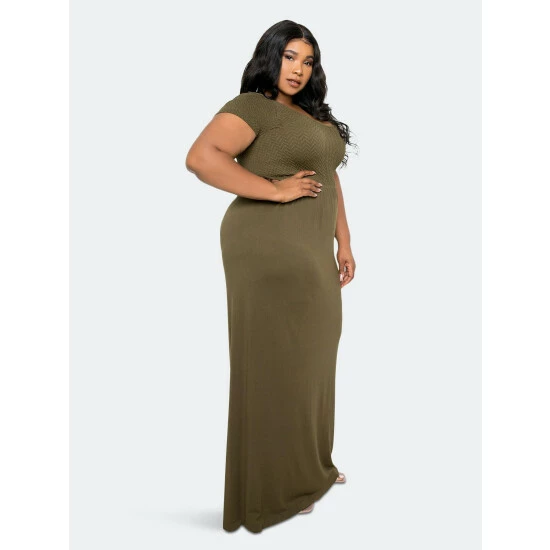 Buxom Couture Seamless T-shirt Maxi Dress Dresses & Jumpsuits Olive 5 Buxom Couture Seamless T-shirt Maxi Dress Dresses & Jumpsuits Olive - Image 3
