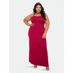 Buxom Couture Seamless Cami Dress Dresses & Jumpsuits Burgundy Red