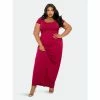 Buxom Couture Seamless T-shirt Maxi Dress Dresses & Jumpsuits Burgundy