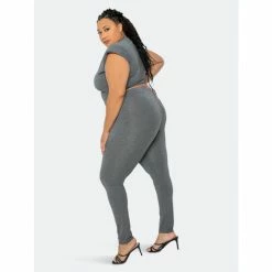 Buxom Couture Supersoft Everyday Lounge Set Tops Charcoal Grey
