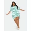Buxom Couture Bubble Hem Stripe Shirt Dress Dresses Green Stripe -Nike Shop unnamed file 272
