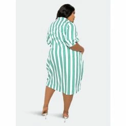Buxom Couture Bubble Hem Stripe Shirt Dress Dresses Green Stripe -Nike Shop unnamed file 275