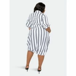 Buxom Couture Bubble Hem Stripe Shirt Dress Dresses Black Stripe -Nike Shop unnamed file 278