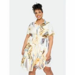 Buxom Couture Printed Tiered Shirt Mini Dress Dresses Yellow Marble -Nike Shop unnamed file 285