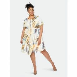 Buxom Couture Printed Tiered Shirt Mini Dress Dresses Yellow Marble -Nike Shop unnamed file 286