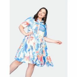 Buxom Couture Printed Tiered Shirt Mini Dress Dresses & Jumpsuits Marble Print -Nike Shop unnamed file 29