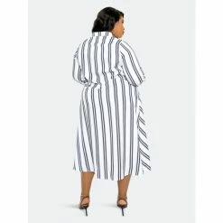 Buxom Couture Asymmetric Stripe Shirt Dress - Black Stripe Dresses -Nike Shop unnamed file 292