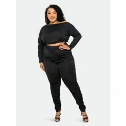 Buxom Couture Ruched Lounge Set Pants Black -Nike Shop unnamed file 305