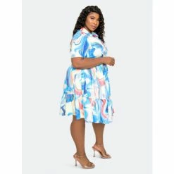 Buxom Couture Printed Tiered Shirt Mini Dress Dresses & Jumpsuits Marble Print -Nike Shop unnamed file 31