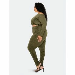 Buxom Couture Ruched Lounge Set Pants Olive -Nike Shop unnamed file 310