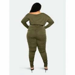 Buxom Couture Ruched Lounge Set Pants Olive -Nike Shop unnamed file 311