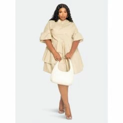 Buxom Couture Linen Flutter Mini Dress Dresses Beige -Nike Shop unnamed file 328