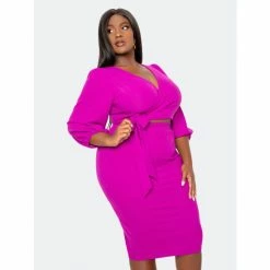 Buxom Couture Everyday Cropped Top And Skirt Set Skirts Magenta -Nike Shop unnamed file 338