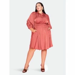 Buxom Couture Silk Effect Smocking Mini Shirt Dress Dresses & Jumpsuits Marsala -Nike Shop unnamed file 383