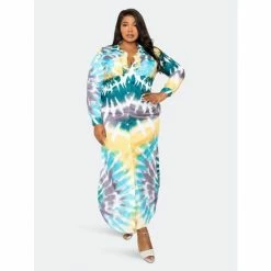 Buxom Couture Tie-Dye Shirt Dress Dresses & Jumpsuits Blue -Nike Shop unnamed file 388