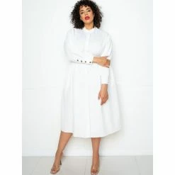 Buxom Couture Cut Out Back Shirt Dress Dresses White -Nike Shop unnamed file 396