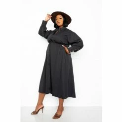 Buxom Couture Cut Out Back Shirt Dress Dresses Black -Nike Shop unnamed file 405