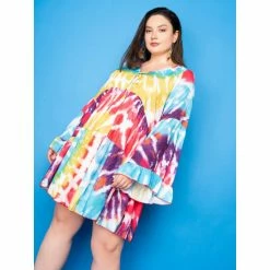Buxom Couture Tie-Dye Tunic Dress Dresses Pink Tie-dye