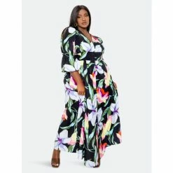 Buxom Couture Floral Puff Sleeve Button Up Dress Dresses Black 8 Buxom Couture Floral Puff Sleeve Button Up Dress Dresses Black -Nike Shop unnamed file 453