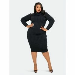 Buxom Couture Sweater Dress With Knot Detail Dresses & Jumpsuits Black