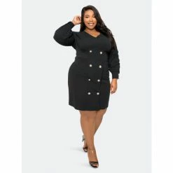 Buxom Couture Double Breasted Mini Dress Dresses & Jumpsuits Black