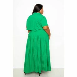 Buxom Couture Pleated Cropped Top And Skirt Set Skirts Green -Nike Shop unnamed file 509