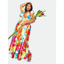 Buxom Couture Tropical Floral Cropped Top And Maxi Skirt Set Skirts Tropical Flower Print -Nike Shop unnamed file 511