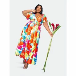 Buxom Couture Tropical Floral Cropped Top And Maxi Skirt Set Skirts Tropical Flower Print -Nike Shop unnamed file 512