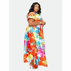 Buxom Couture Tropical Floral Cropped Top And Maxi Skirt Set Skirts Tropical Flower Print -Nike Shop unnamed file 516