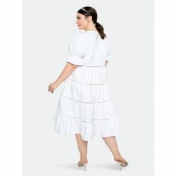 Buxom Couture Tiered Poplin Dress Dresses & Jumpsuits White -Nike Shop unnamed file 521