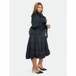 Buxom Couture Tie Neck Bib Midi Dress Dresses Black -Nike Shop unnamed file 535