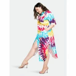 Buxom Couture Tie-Dye Shirt Dress Dresses Tie-dye Print