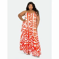 Buxom Couture Animal Print Voluminous Maxi Dress Dresses & Jumpsuits Orange -Nike Shop unnamed file 598